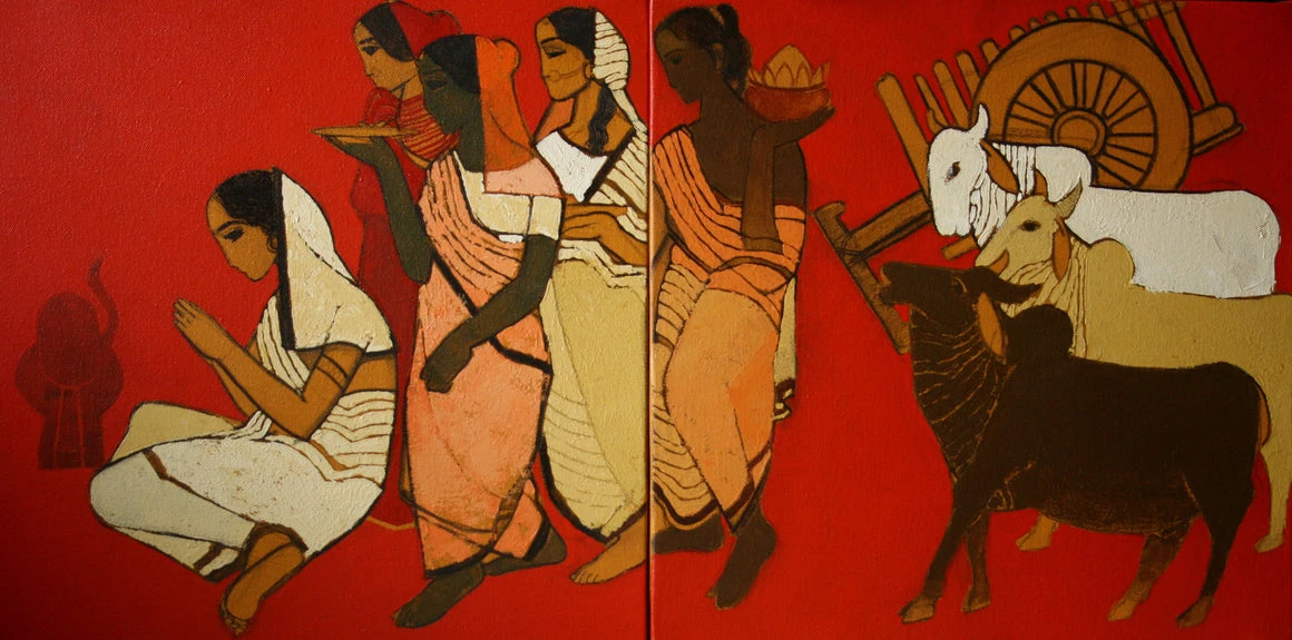 At Pooja - Diptych